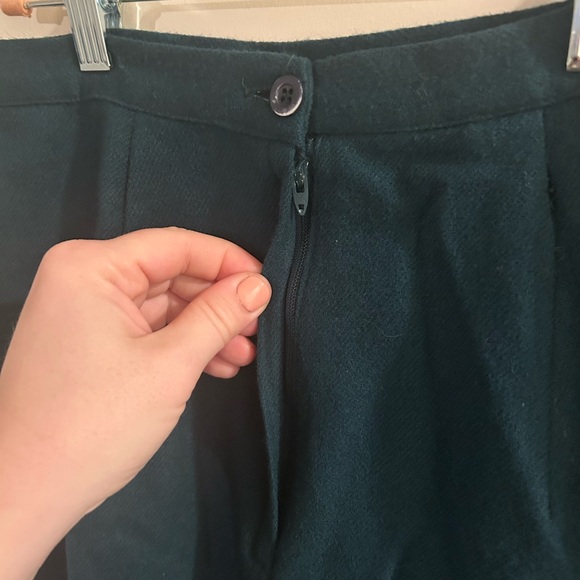 Vintage Isaac Hazan Women's Size 8 Kelly Green 100% Wool Pencil Skirt - Picture 5 of 7